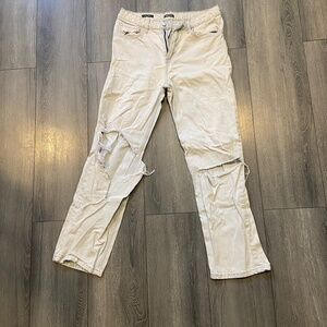 High rise light wash dad jeans